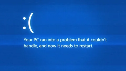 Blue screen of death in windows 8 software history Stock Footage 104370340