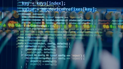 Blue screen with digital code. Stock Footage 113152491