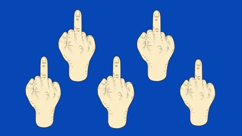 Blue screen middle finger hand gesture animation footage,finger sticker,middle f Stock Footage 147603185