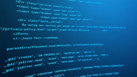 Blue Screen Modern tech. Program development and blockchain concept Stock Footage 151427747