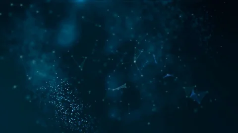 Blue screen with moving particles and triangles Stock Footage 80918676