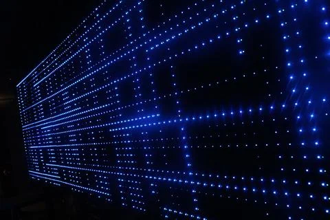 A blue screen with a pattern of dots and lines Stock Photos