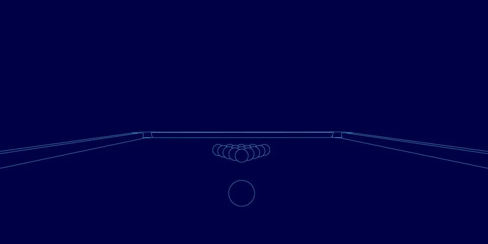 Blue screen with a pool table and a cue ball. The cue ball is in the middle of イラスト素材