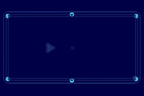 Blue screen with a pool table and a cue ball. The cue ball is in the middle of イラスト素材