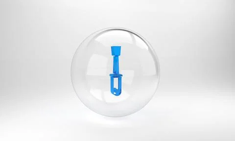 Blue Screwdriver icon isolated on grey background. Service tool symbol. Glass Stock Illustration