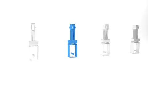 Blue Screwdriver icon isolated on white background. Service tool symbol. Mi.. Illustrazione stock