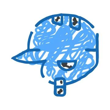 Blue scribble face drawing cartoon expression Illustrazione stock