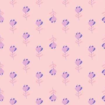 Blue scribble flowers creative hand drawn seamless pattern. Doodle nature orn Illustrazione stock