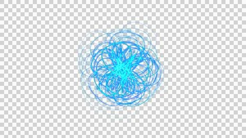 Blue scribbles forming a circular abstract shape Stock Illustration