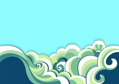 Blue sea and nature background.vector illustration of seascape Stock Illustration
