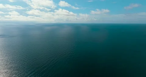 Blue sea and sky with clouds. Stock Footage 235823517