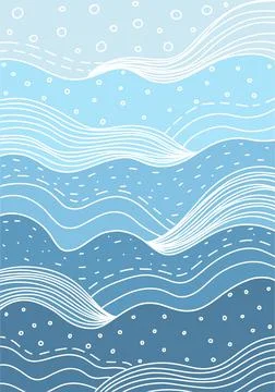 Blue sea background vector wave pattern 스톡 일러스트