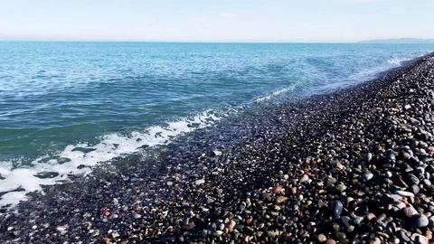 Blue sea beach perspective Stock Footage 105722642