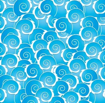Blue sea cartoon pattern background. vector illustration Illustrazione stock