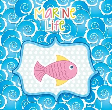Blue sea cartoon pattern background. vector illustration イラスト素材