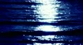 Blue sea at nigh with moon reflection HD Footage