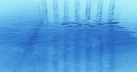 Blue sea ocean like pool waves water calm movement background in sunny day Video stock 77843954