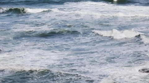 Blue sea or ocean waves with white foam, close up 库存影片 294611231