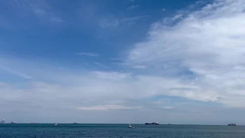 Blue sea panorama Stock Footage 240343967