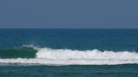 Blue sea rolling wave Stock Footage 158088051