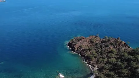 A blue sea shore with rough waves Stock Footage 195037146
