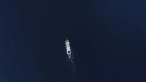 Blue sea surface with speedboat 스톡 동영상 271556466