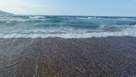 Blue sea swash Stock Footage 78600473