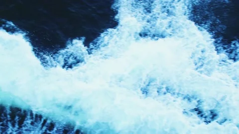 Blue sea texture with waves and foam Stock Footage 230320526
