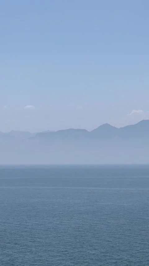 Blue sea under blue sky Stock Footage 337030138
