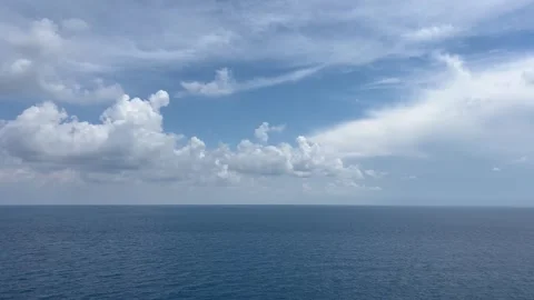 Blue sea under blue sky Stock Footage 337041979