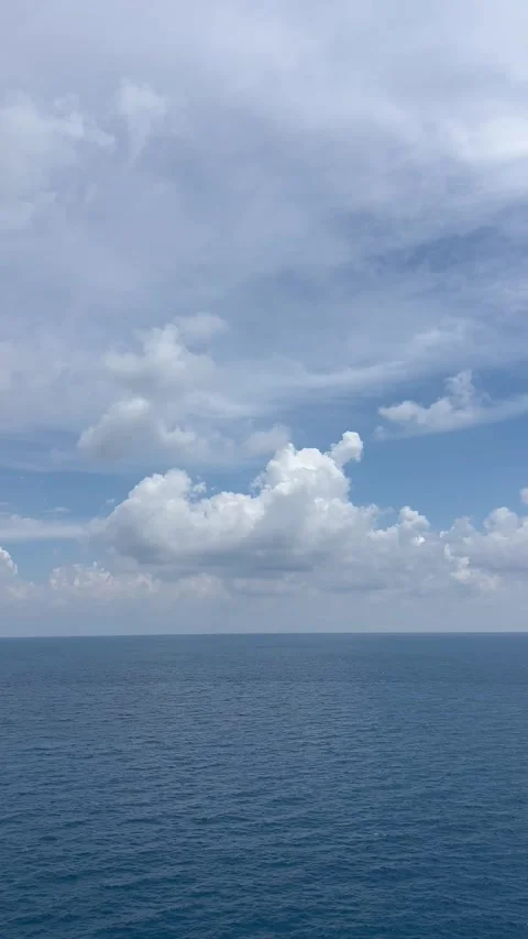 Blue sea under blue sky Stock Footage 337042459