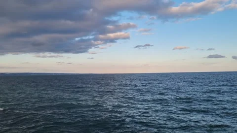 Blue Sea Under Evening Cloudy Sky Stock Footage 319817724