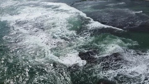 Blue sea view with waves Stock Footage 244646318