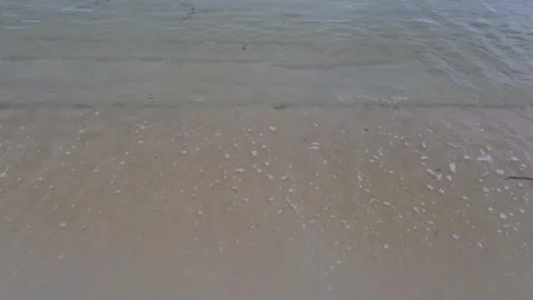 Blue sea wave background on sandy beach Stock Footage 241940451