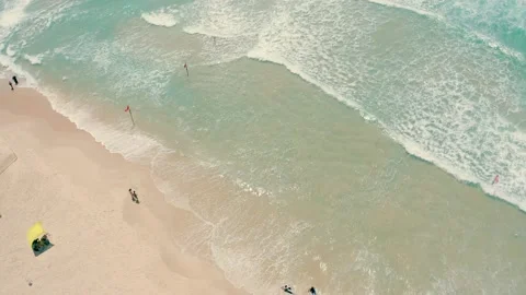 Blue sea with waves at Ashdod beach in Israel Stock Footage 226791549