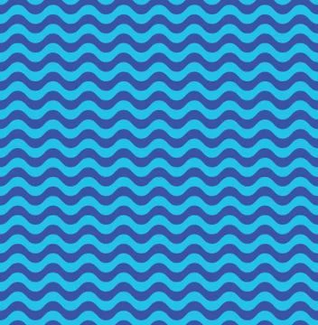 Blue sea waves seamless pattern Stock Illustration