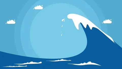 Blue sea waves. Surf the waves. vector illustration Stock Illustration