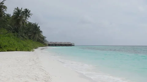 Blue sea with waves, wind and white sand beach. Nature tropical Island. Stock Footage 164241153