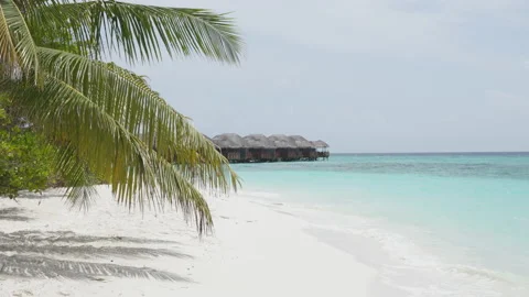 Blue sea with waves, wind and white sand beach. Nature tropical Island Stock Footage 164242918