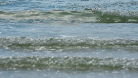 Blue sea white beach turquoise ocean wave coastal in tropical Vídeo Stock 276350973
