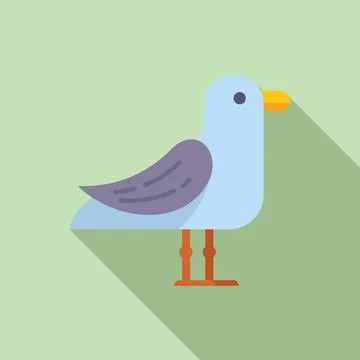 Blue seagull standing looking right Stock Illustration