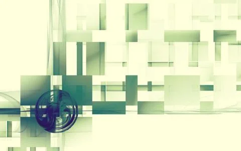 Blue seal against green rectangles Stock Illustration
