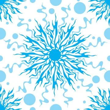 Blue seamless abstract pattern.Art illustration. Stock Illustration