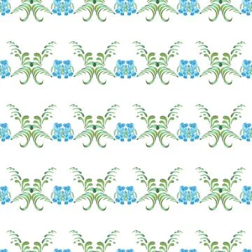 Blue seamless flower pattern Stock Illustration