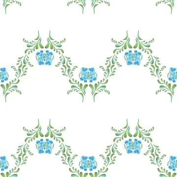 Blue seamless flower pattern Stock Illustration