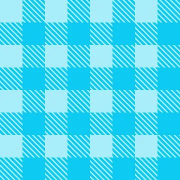 Blue Seamless Gingham Pattern Background Vector Illustrazione stock