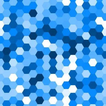 Blue seamless hexagonal vector pattern Stock Illustration