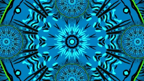 Blue Seamless Kaleidoscope Stock Footage 135555433