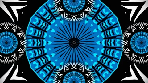 Blue Seamless Kaleidoscope Stock Footage 135851633