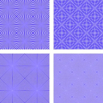 Blue seamless line pattern background set Иллюстрация